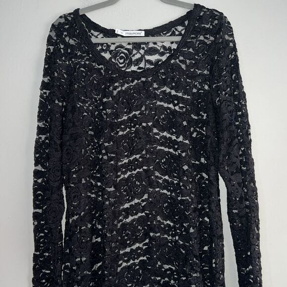 Maurices Black lace blouse SZ 2 - Picture 2 of 7